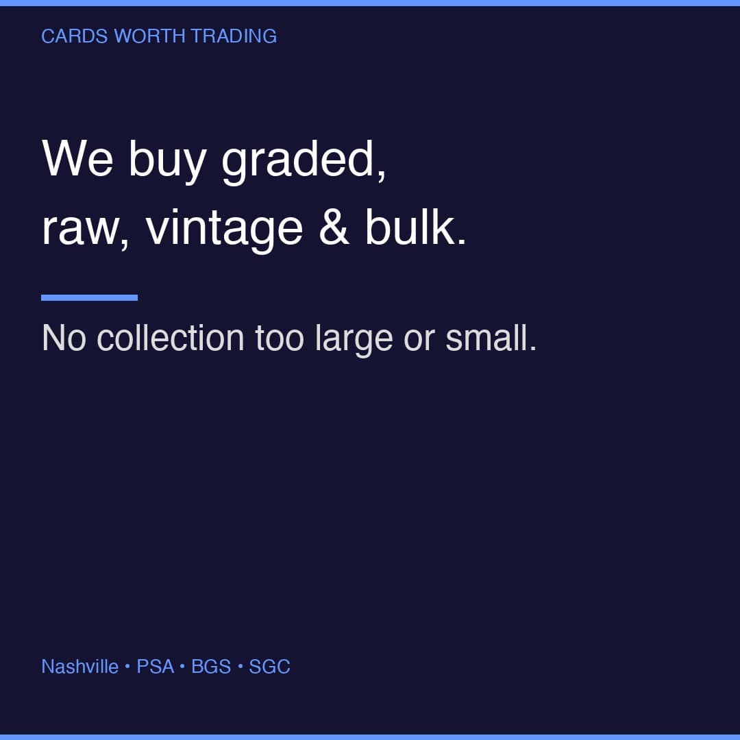 We buy graded, raw, vintage and bulk sports cards — no collection too large or small.
